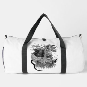 Wolf and Raven with Skull Duffle Bag