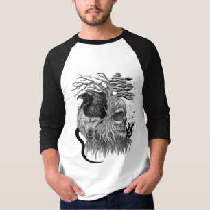 Wolf and Raven with Skull T-Shirt