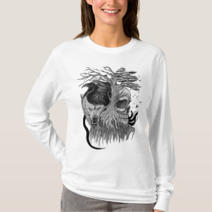 Wolf and Raven with Skull T-Shirt