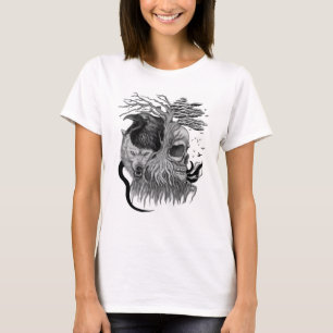 Wolf and Raven with Skull T-Shirt