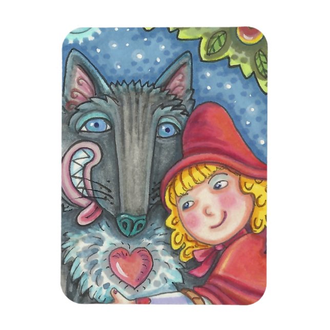 Wolf And Red Riding Hood MAGNET *Customise (Vertical)