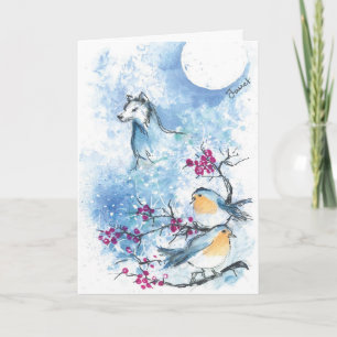 Wolf and Robins Snow folded winter card