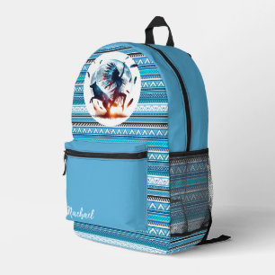 Wolf and Tribal Headdress Ritual Dance Backpack 