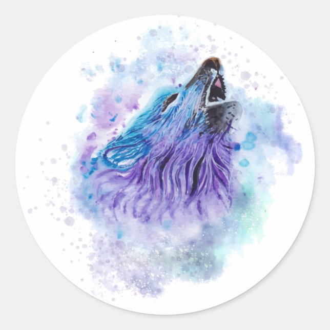 Wolf Animal Colours Best Gift Classic Round Sticker (Front)