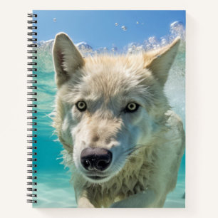 Wolf Animal Fun Nature Playing Water Out Notebook