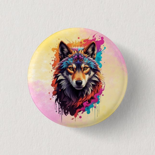 Wolf Animal Logo Design-87694 3 Cm Round Badge (Front)