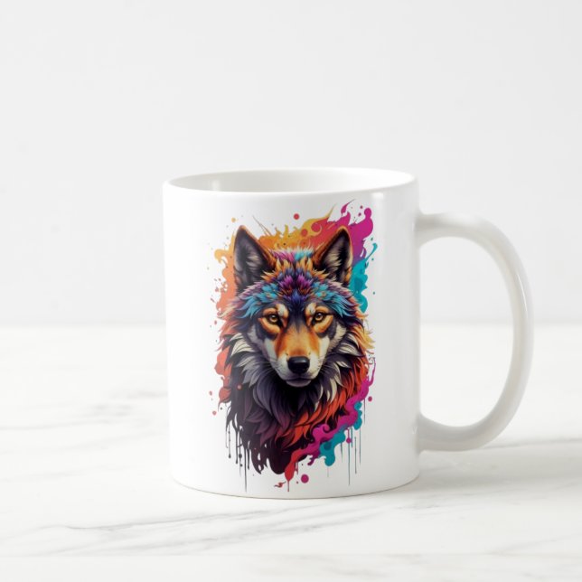 Wolf Animal Logo Design-87694 Coffee Mug (Right)