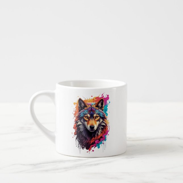 Wolf Animal Logo Design-87694 Espresso Cup (Left)