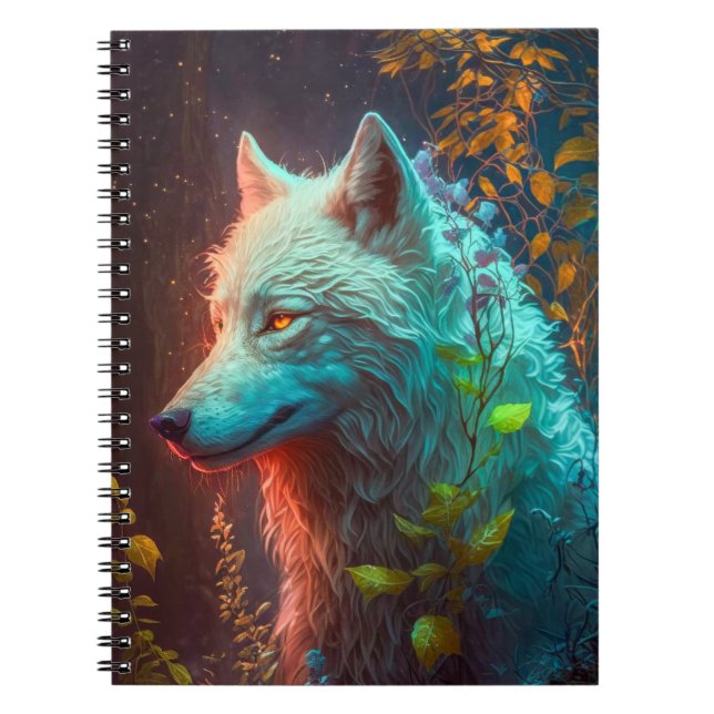 Wolf Animal Portrait Painting Wildlife Outdoors  Notebook (Front)