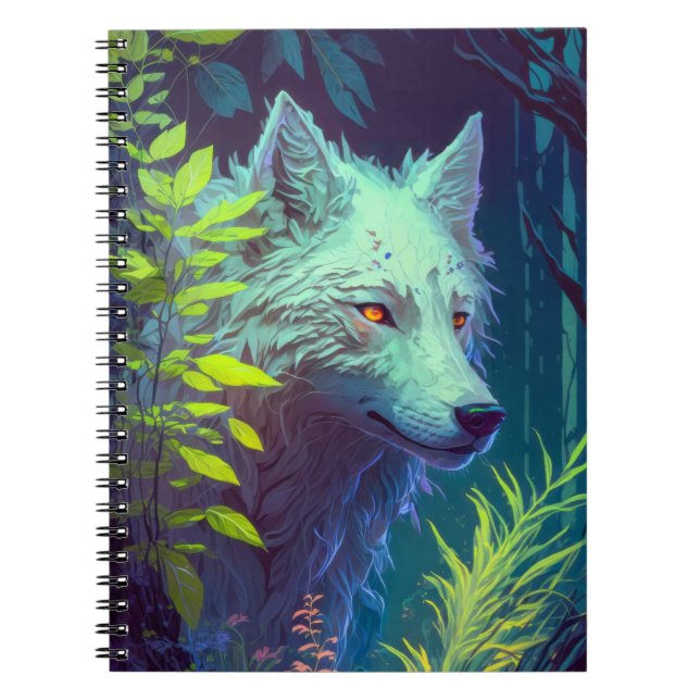 Wolf Animal Portrait Painting Wildlife Outdoors  Notebook (Front)