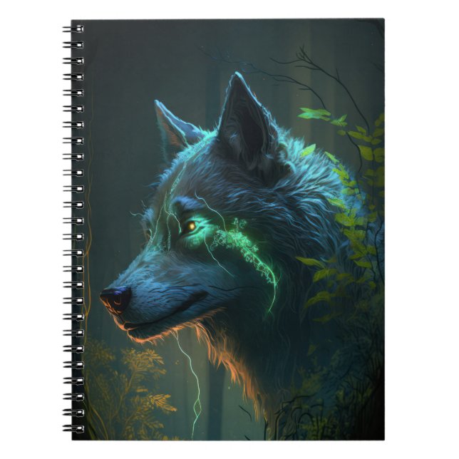 Wolf Animal Portrait Painting Wildlife Outdoors  Notebook (Front)