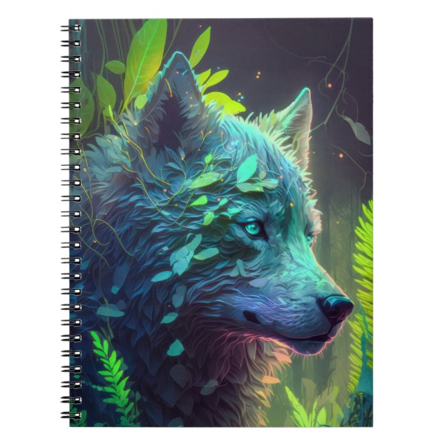 Wolf Animal Portrait Painting Wildlife Outdoors  Notebook (Front)