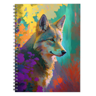 Wolf Animal Portrait Painting Wildlife Outdoors  Notebook