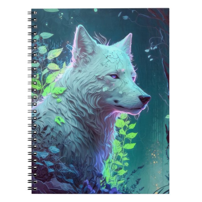 Wolf Animal Portrait Painting Wildlife Outdoors  Notebook (Front)