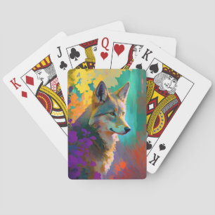 Wolf Animal Portrait Painting Wildlife Outdoors  Playing Cards