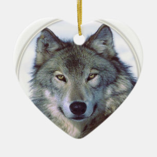 Wolf animal totem ceramic tree decoration