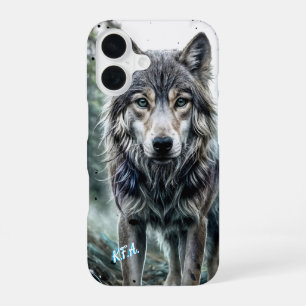 Wolf - Animal w/ Initials iPhone 16 Case