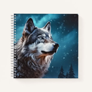 Wolf Animal Wildlife Wilderness Colourful Wall Art Notebook