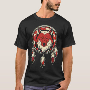 Wolf Animal Wildlife Wolves Wolf And A Dream Catch T-Shirt