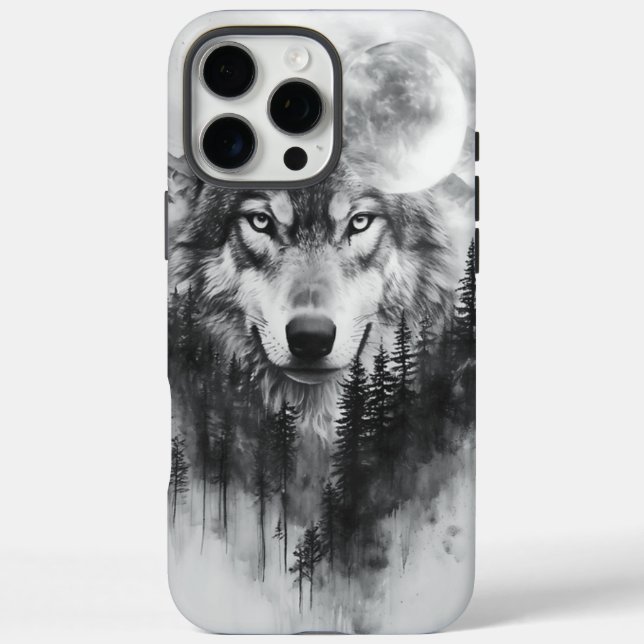 Wolf appears from misty forest at night Case-Mate iPhone case (Back)