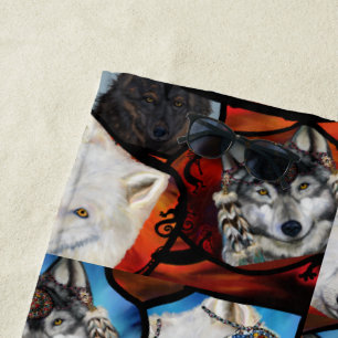 WOLF ART BEACH TOWEL