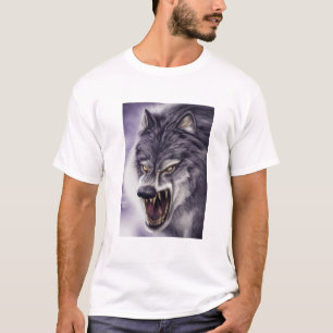 Wolf Art - Beast With Fangs Tee, Attack Mode Wolf T-Shirt