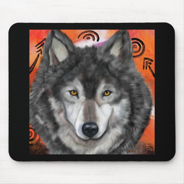 Wolf Art Mouse Pad (Front)