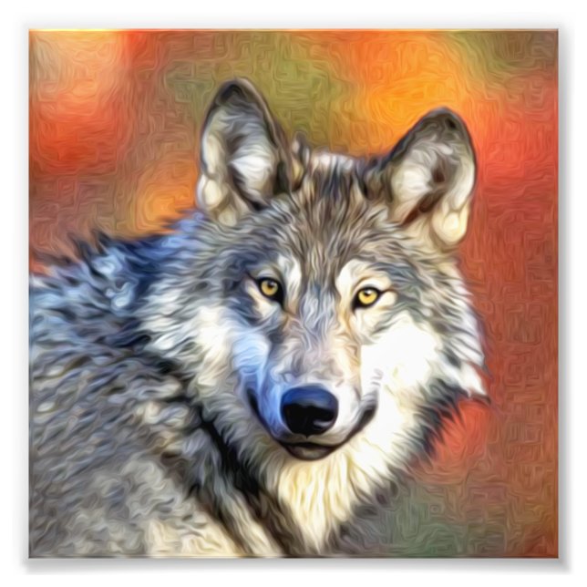 Wolf Art Painting Photo Print (Front)
