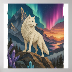 Wolf Art Poster Wall Art ( Print )