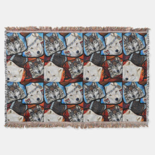 WOLF ART THROW BLANKET