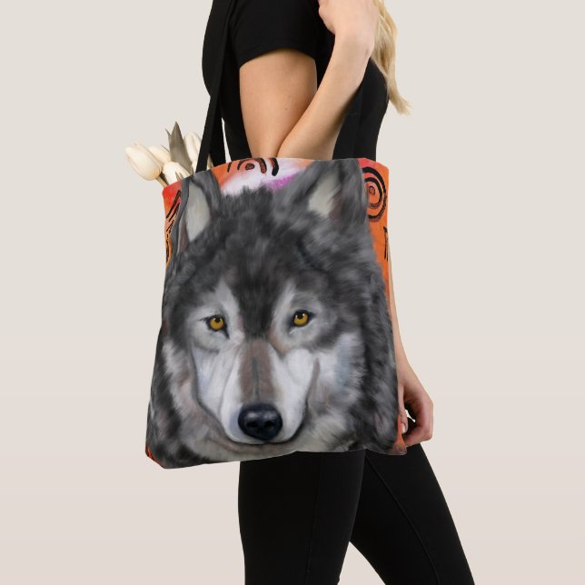  Wolf Art Tote Bag (Close Up)