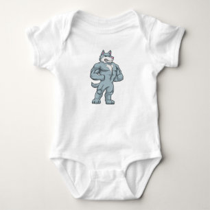 Wolf as Bodybuilder extreme Baby Bodysuit