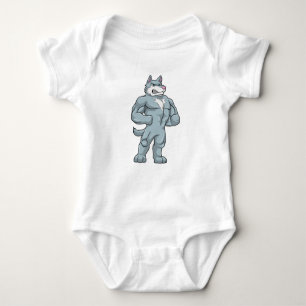 Wolf as Bodybuilder extreme Baby Bodysuit