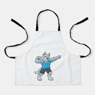 Wolf as Bodybuilder with big Upper arms Apron