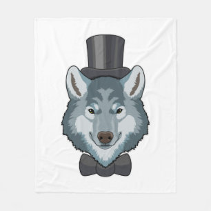 Wolf as Groom with Bow Fleece Blanket