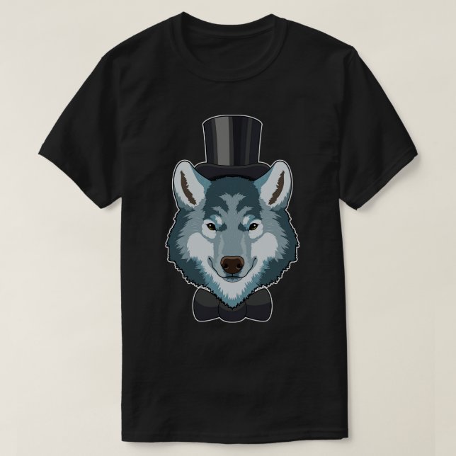 Wolf as Groom with Bow T-Shirt (Design Front)