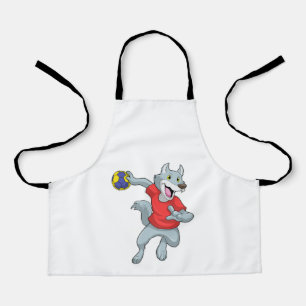 Wolf as Handball player with Handball Apron