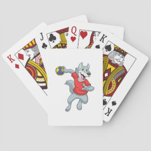 Wolf as Handball player with Handball Playing Cards