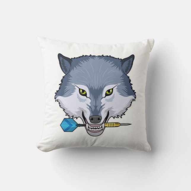 Wolf at Darts with Dart Cushion (Front)