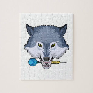 Wolf at Darts with Dart Jigsaw Puzzle