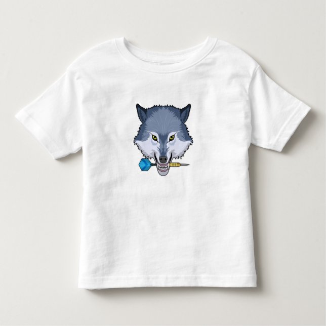 Wolf at Darts with Dart Toddler T-Shirt (Front)