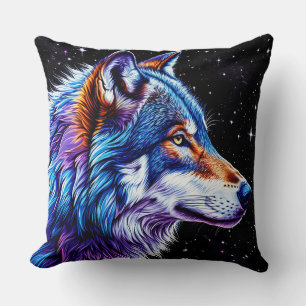 Wolf at Night Cushion