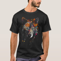 Wolf Autumn Leaves - Blue Eyes - Animal Art Motif