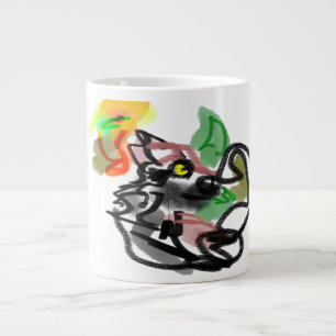 Wolf autumn runner  large coffee mug