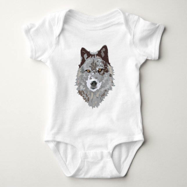 wolf baby bodysuit (Front)