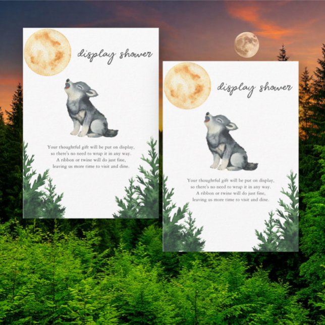 Wolf Baby shower Display shower Enclosure Card (Creator Uploaded)