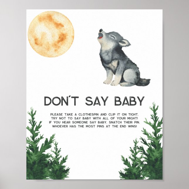 Wolf baby shower - Don't say baby  Poster (Front)