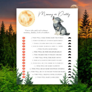 Wolf baby shower - mummy or daddy game