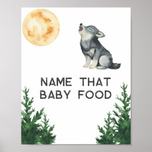 Wolf Baby Shower Name that baby food Poster