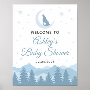 Wolf Baby Shower Welcome Sign